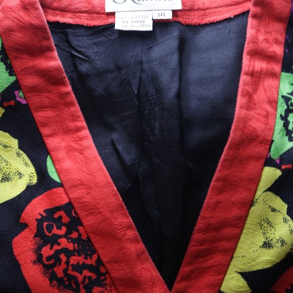 Bright Floral Vintage 80's Neiman Marcus Rimini Jacket and Skirt Bright Floral - Picture 7 of 7